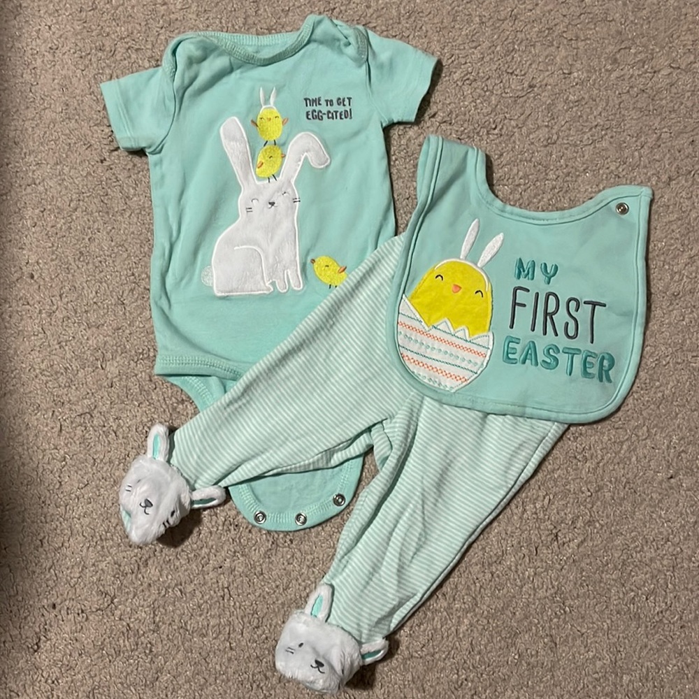 Time to Get Egg-Cited 3M Outfit Set with Bib
